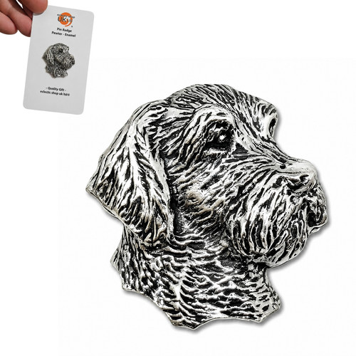 Wirehaired pointer pin badge - wirehaired,