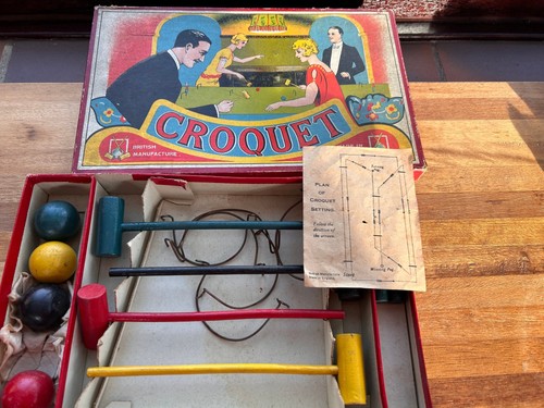 1920s croquet set british - croquet,