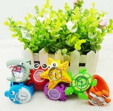 Kids Boys Girls Children Animal Watches Snap On Pop Quartz Analogue Slap Watch