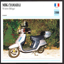 1988 MBK 50cc Active (Beluga) Motobecane Yamaha Scooter Moped Photo Spec Card