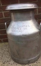 Rare Small 5 Gallon  Aluminium Milk Churn & Lid