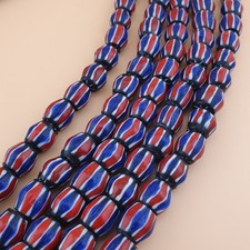 Vintage Venetian Style MultiLayerd Chevron Glass beads Strands 24 inches
