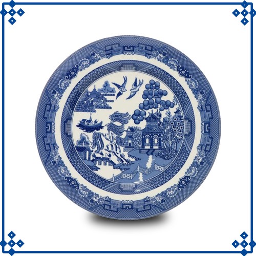 Blue willow dinner plate - blue,