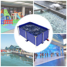 Cuboid Blue Canvas Fish Pond Aquarium Fish Water Tank Lobster Koi Breeding Pond