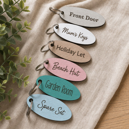 Personalised beach hut keyring - personalised,