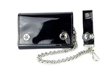 Black PVC Bikers Leather Chain