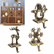 2Pcs Christmas Stocking Holder Clip Hanger Mantle Hooks Home Fireplace Decor