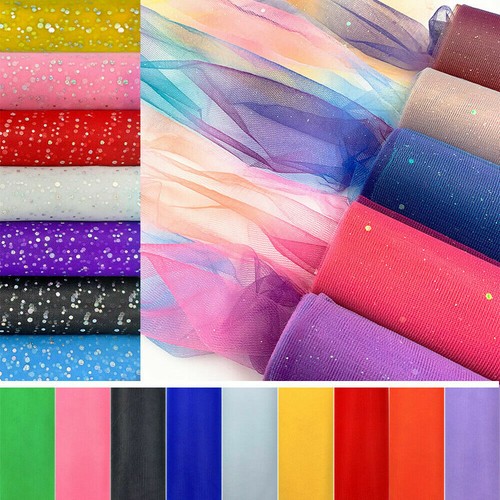 Glitter rainbow solid tulle - solid,
