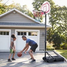 Height Adjustable Basketball System Basketball Stand with 41cm Rim-Black