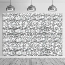 7x5ft Printed Photography Backdrop Silver Sequin Vinyl Background