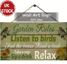 Garden Rules Wooden Wall Arts