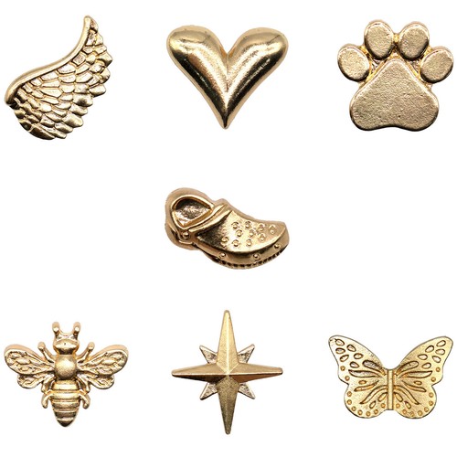 Gold shoe charms - gold, animals