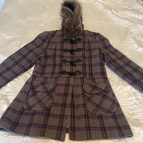 Laura ashley coat purple check - laura,