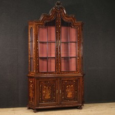 Great inlaid display cabinet Dutch sideboard double body bookcase 20th century