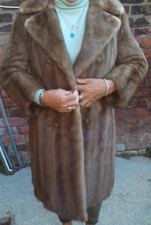 Vintage Real Mink Fur Long Coat Beautiful 14/16 size