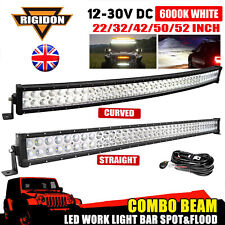 LED Work Light Bar 22/32/42/52 Inch Offroad SUV 4x4 ATV Car Driving Lamp 12V 24V
