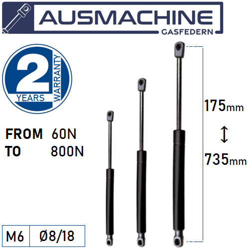 Gas strut spring - gas, m6