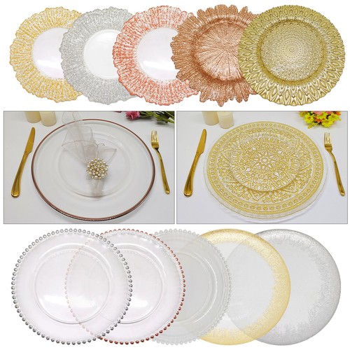 Glass charger plates 33cm - glass,