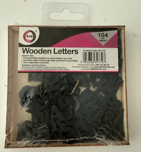 Small wooden letters black - wooden,