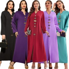 Dubai Abaya Muslim Women Maxi Dress Robe Loose Caftan Cocktail Islamic Gown