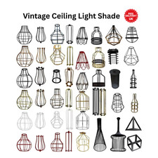 Vintage Industrial Ceiling Lightshade – Metal Wire Cage Easy Fit Lamp Shade