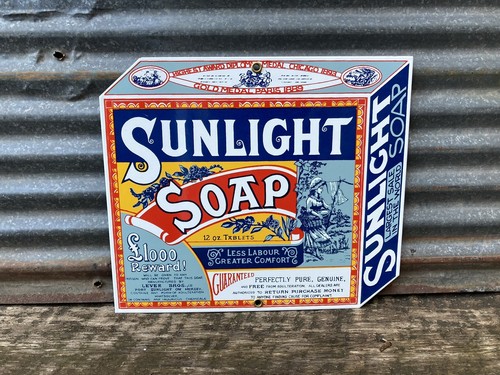 Vintage sunlight soap sign - soap,