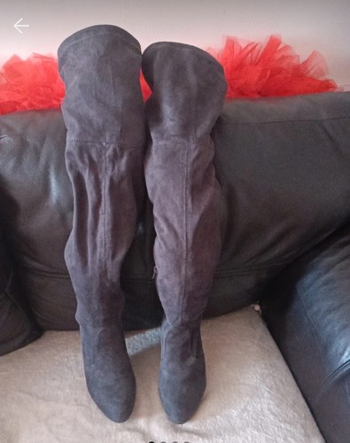 Over the knee heeled - heeled, grey