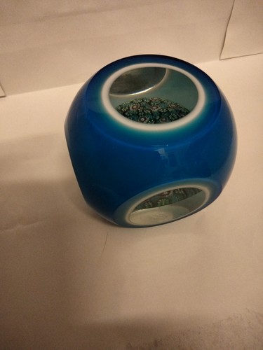 Millefiori glass paperweight