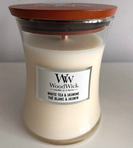 Woodwick white tea jasmine - white,