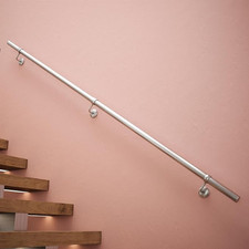Rothley Brushed Stair Hand Rail Kit w/ Brackets 2.4M, KDP2400