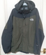 The North Face Hyvent Hooded Waterproof Coat Jacket| Size medium green & grey