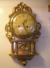 Wall clock Swedish carved