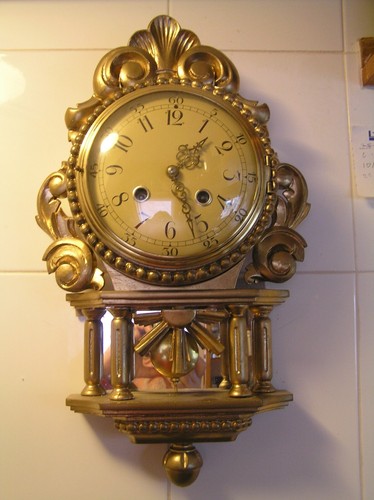 Wall clock swedish carved - wall,