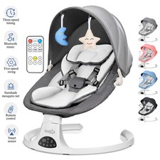 Bluetooth Electric Baby Swing Infant Music Cradle Bouncer Chair Rocker Remote UK