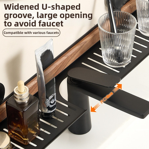 Walnut wood storage rack - wood,