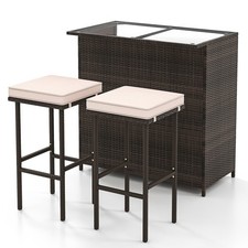 3 Pieces Patio Bar Set PE