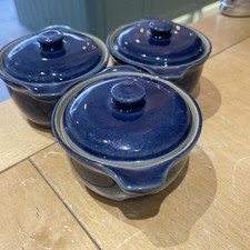 3 Denby Stoneware Blue Treacle