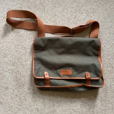 Barbour green & tan messenger briefcase bag NEW