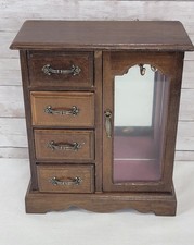 Vtg Mini Armoire 4 Drawer Felt