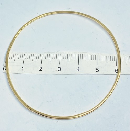 Gold bangle 585 solid round - 585,