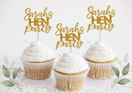 Personalised hen party cupcake - hen,