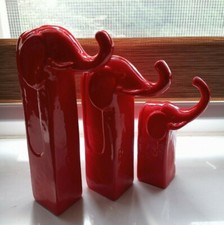 Red Ceramic Elephant Ornament
