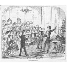 Victorian Magic Show - Conjuring Juvenile - Antique Print 1855