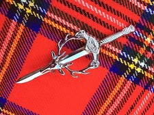 CC Scottish Kilt Pins Stag Head 4" Chrome Finish/Celtic Sword Kilt Pin/kilt Pins