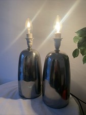 Chrome Touch Table Lamps Pair