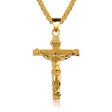 Men Gold Cross Necklace