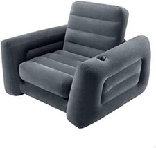Intex Inflatable Pull Out Sofa Chair Sleeper with Twin Sized Air Bed Mattress