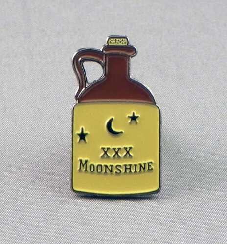 Moonshine jug enamel pin - moonshine, badge