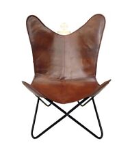 Butterfly Chair–Indien Genuine Leather Handmade Iron Frame Office Chair PL2-1.6