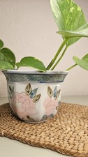 Vintage Chinese Porcelain Planter Small Plant Pot Floral Pattern China